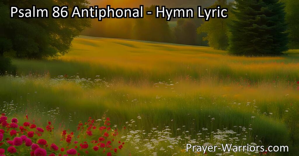 Experience the goodness and forgiveness of God in Psalm 86. Discover His unconditional love and mercy as we delve into this beautiful hymn. Embrace forgiveness and find healing and freedom in your heart.