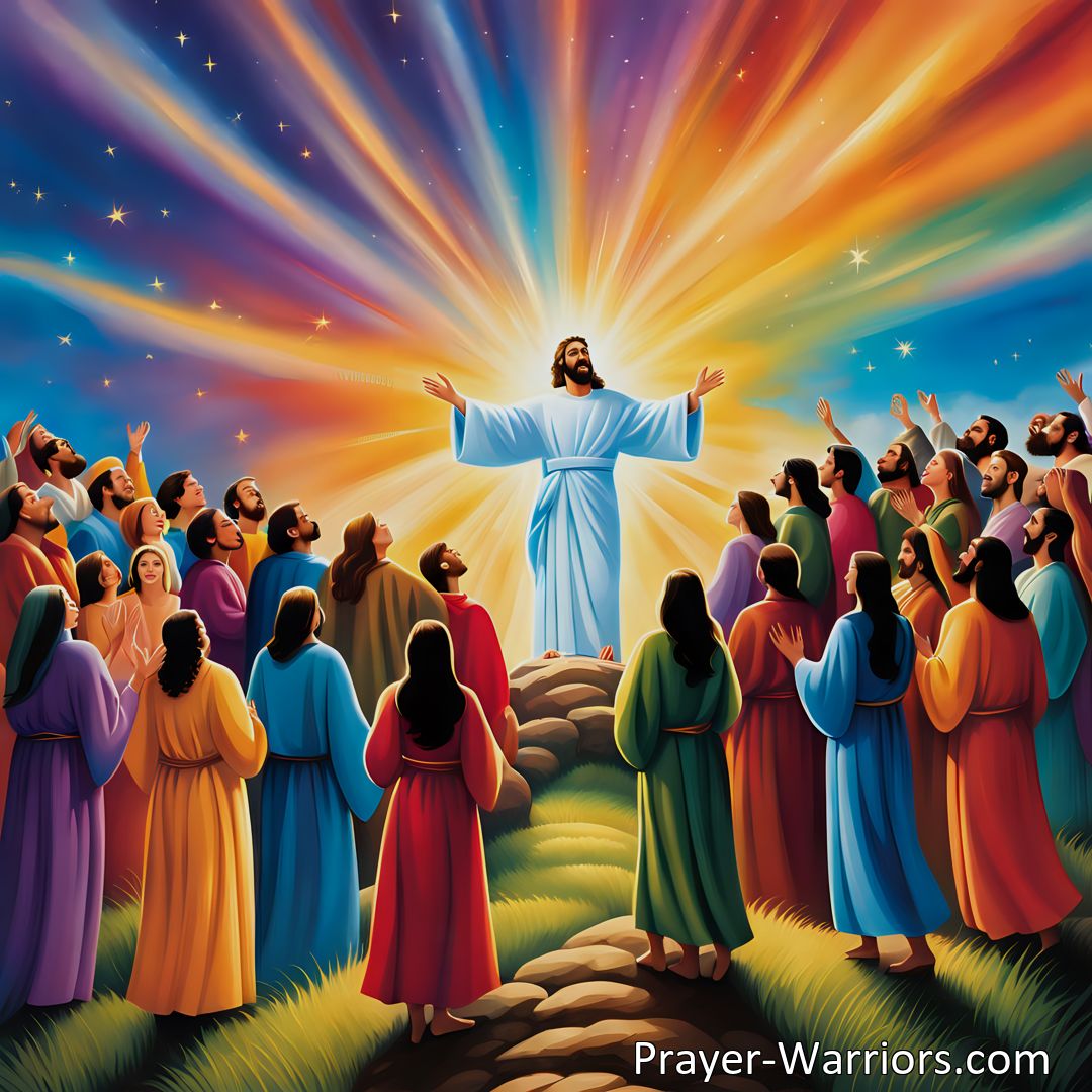 Freely Shareable Hymn Inspired Image Celebrate the Ascension of Christ with uplifting hymns of praise. Join us in singing new songs that echo throughout the world. Alleluia! Alleluia!