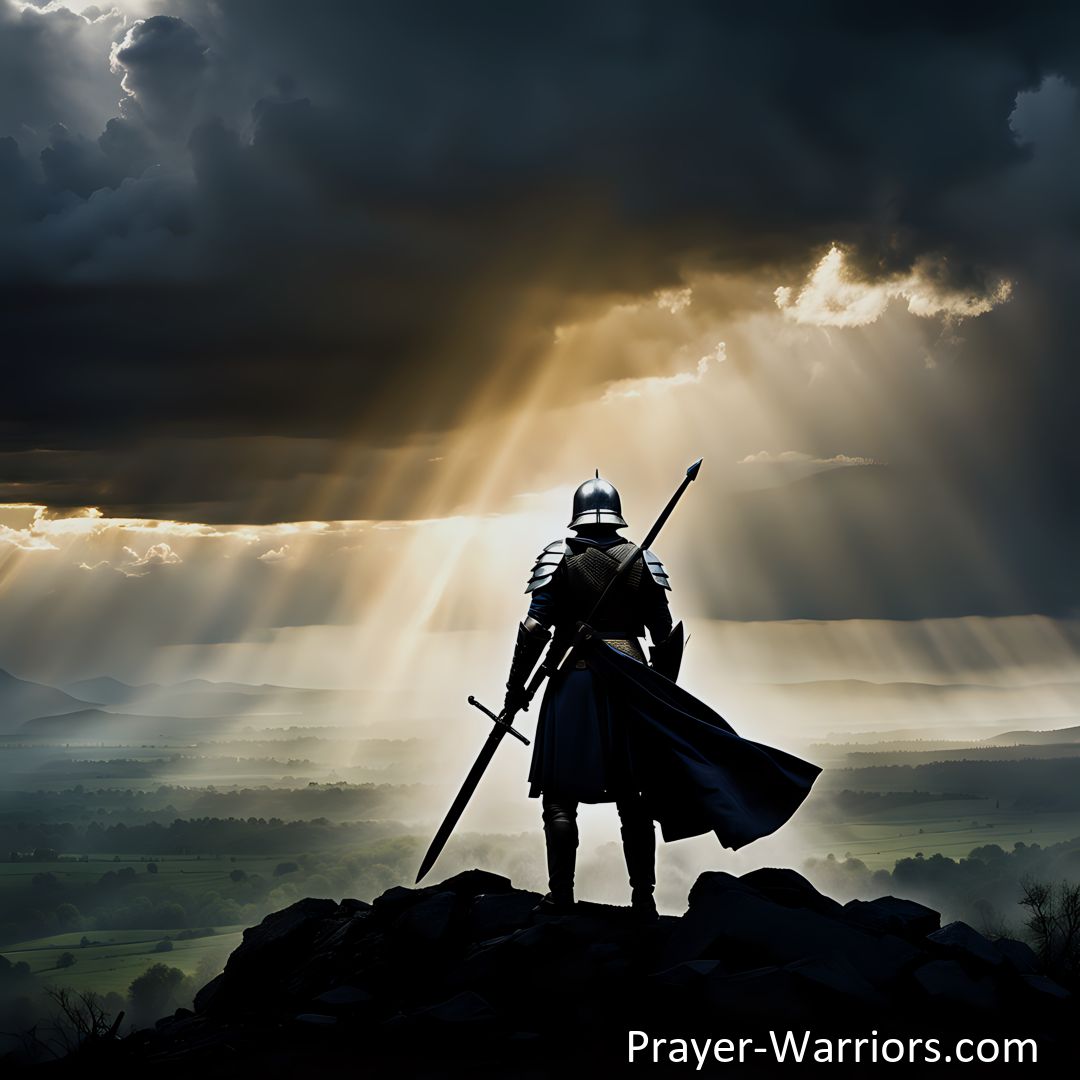 Freely Shareable Hymn Inspired Image Embrace courage and faith as a Soldier of Jesus On To The Front. Stay true to your word, unwavering in loyalty. Victory awaits those who remain steadfast.