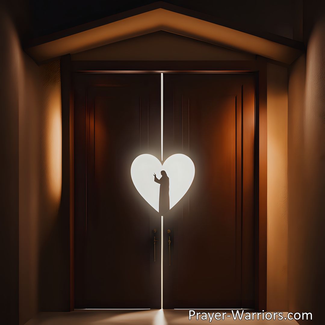 Freely Shareable Hymn Inspired Image Discover the power of opening your heart as a stranger, the blessed Savior, knocks at the door of your soul. Embrace love, acceptance, and transformation. Open the door and let the Savior in.