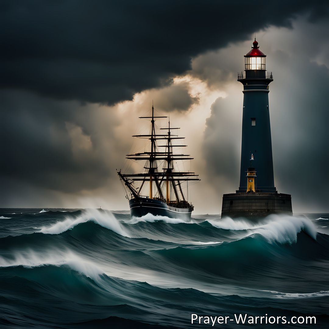 Freely Shareable Hymn Inspired Image Find solace and salvation amidst sin's wild ocean. Discover the urgency to steer for home and embrace the loving voice of Jesus, guiding us towards safety and eternal bliss.