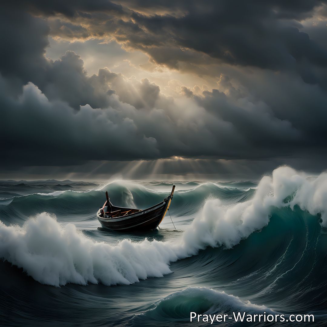 Freely Shareable Hymn Inspired Image Finding Peace in Life's Storms: Experience tranquility amidst the chaos with Jesus' comforting words, Peace, be still! Let go of sin, embrace healing, and find true peace for your storm-tossed soul.