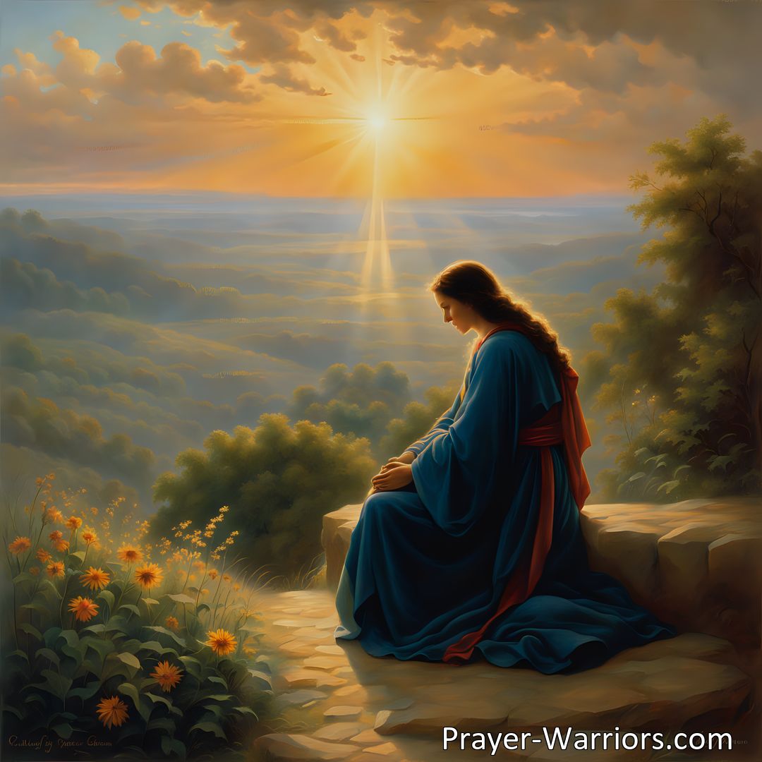 Freely Shareable Hymn Inspired Image Discover the comforting hymn Sun of My Soul and its heartfelt expression of reliance on a higher power. Find solace in the presence of the Savior in times of weariness and unrest. Seek the light and guidance of the Savior's love in your life.