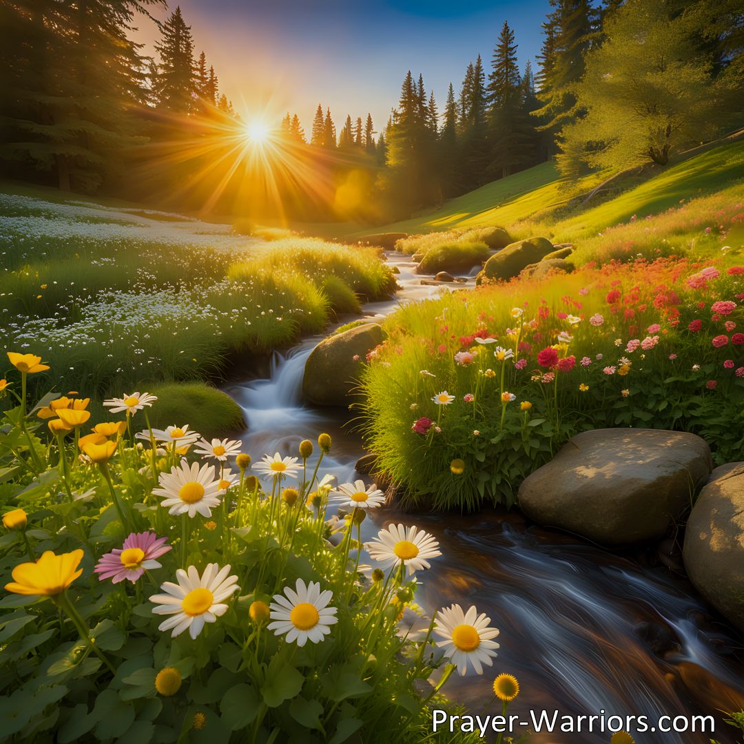 Freely Shareable Hymn Inspired Image Embrace the Goodness of Life with Sunshine Falls About Me - Experience joy, find solace and strength in God's presence, and discover the beauty and meaning in every day. Let His goodness fill your heart.
