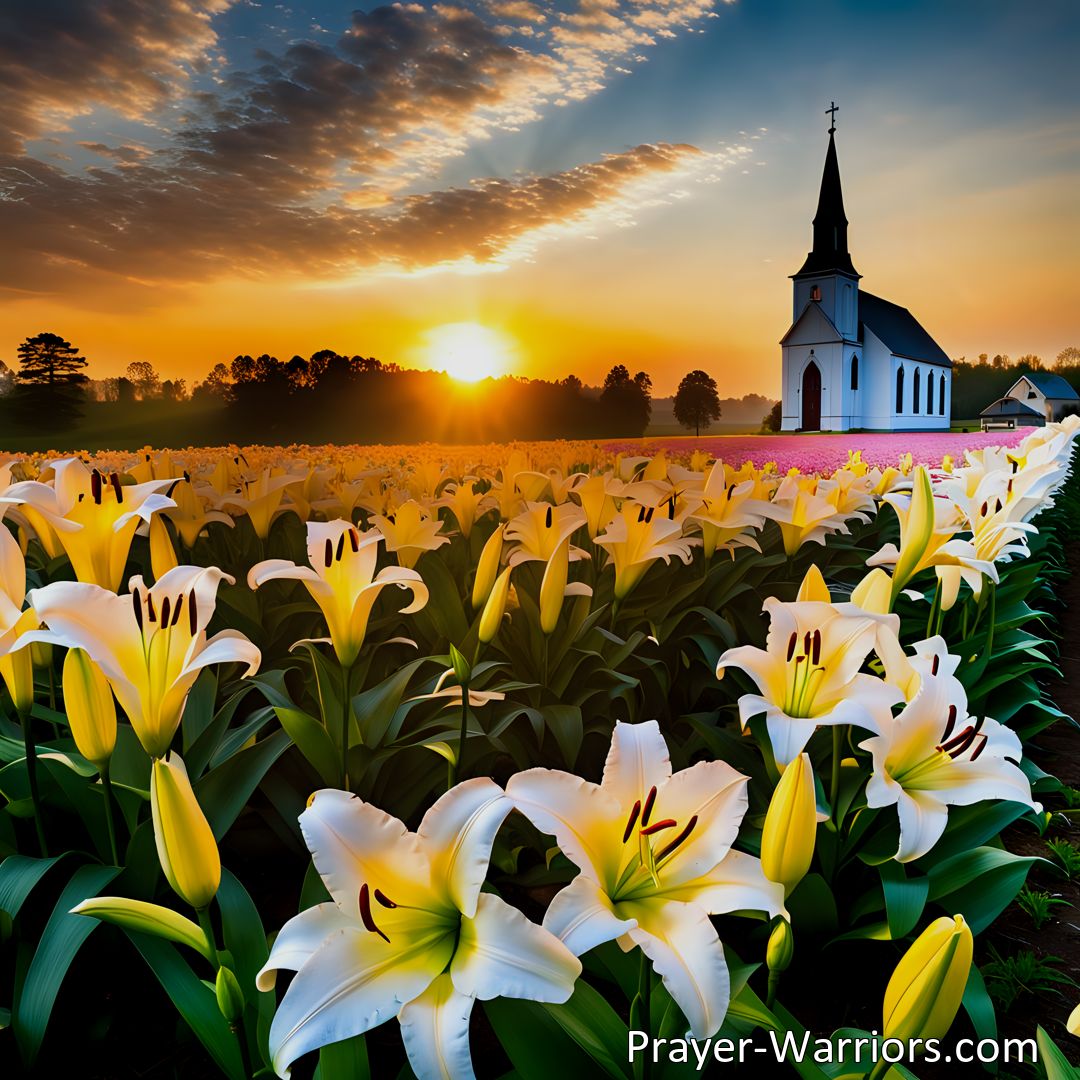 Freely Shareable Hymn Inspired Image Experience the joy and warmth of a world filled with sunshine. Let the vibrant rays scatter the gloom and bring new beginnings. Embrace the beauty of Eastertide and celebrate the triumph of light over darkness.