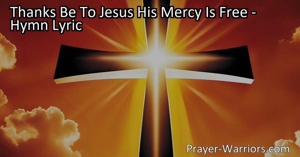 Discover the profound meaning of Jesus' mercy in this hymn. His boundless and free mercy flows for all sinners. Come home to His loving embrace and find salvation. Jesus is seeking you with open arms.