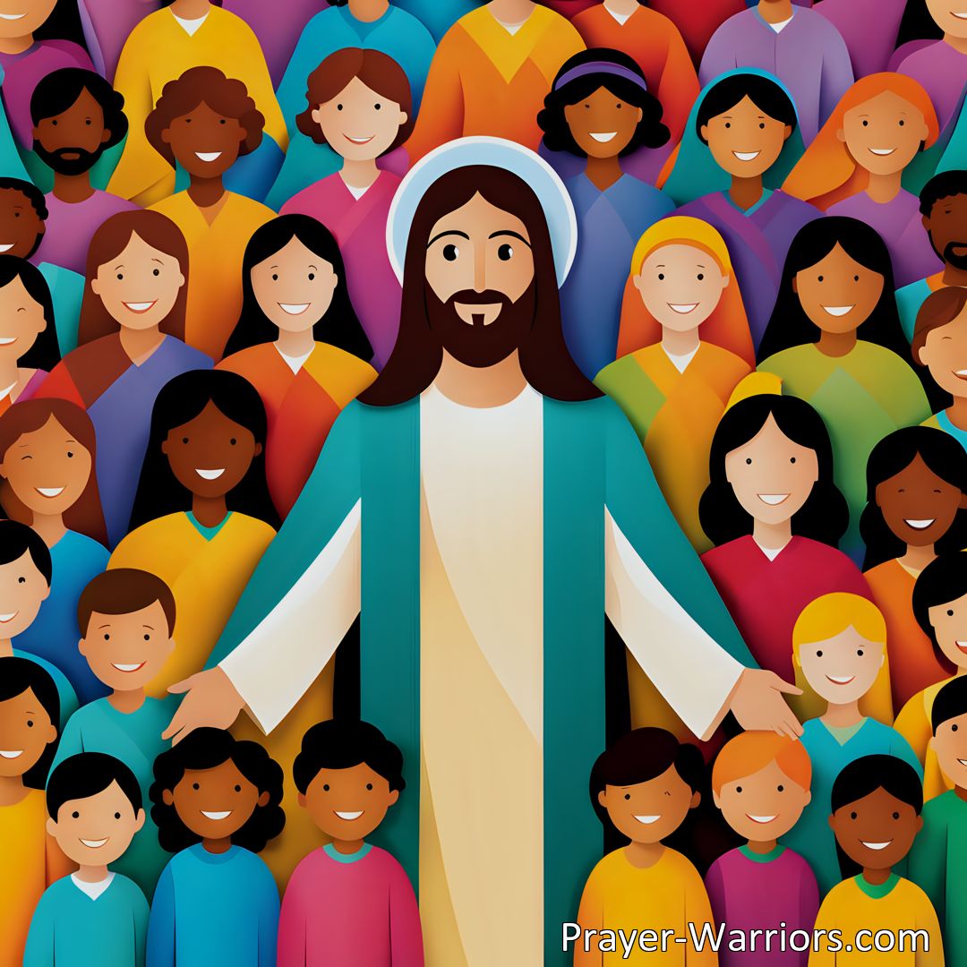 Freely Shareable Hymn Inspired Image Join the joyful celebration as children respond to Jesus' kind invitation today. Experience His love, faith, and the promise of eternal life. Come to Jesus now!