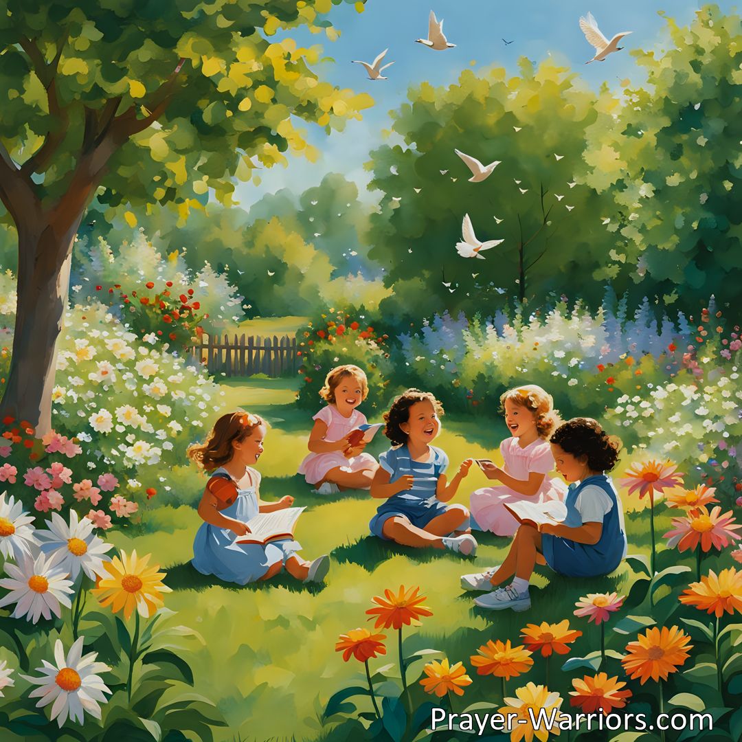 Freely Shareable Hymn Inspired Image Experience the beauty of nature as flowers awaken, refreshed by morning dew. Witness the bond between children and their mothers, a love that brings warmth to the heart. Trust in God's guidance and unfailing love.