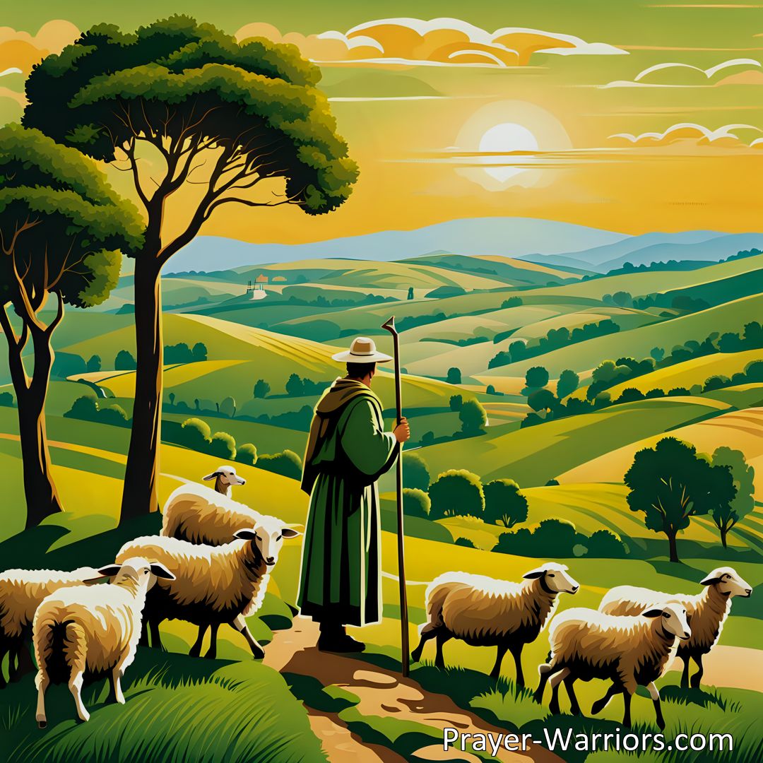 Freely Shareable Hymn Inspired Image Find comfort and assurance in The King Of Love My Shepherd Is hymn. Jesus Christ, our Shepherd, guides and cares for us. Discover His unwavering goodness and everlasting love. Sing His praises forever.