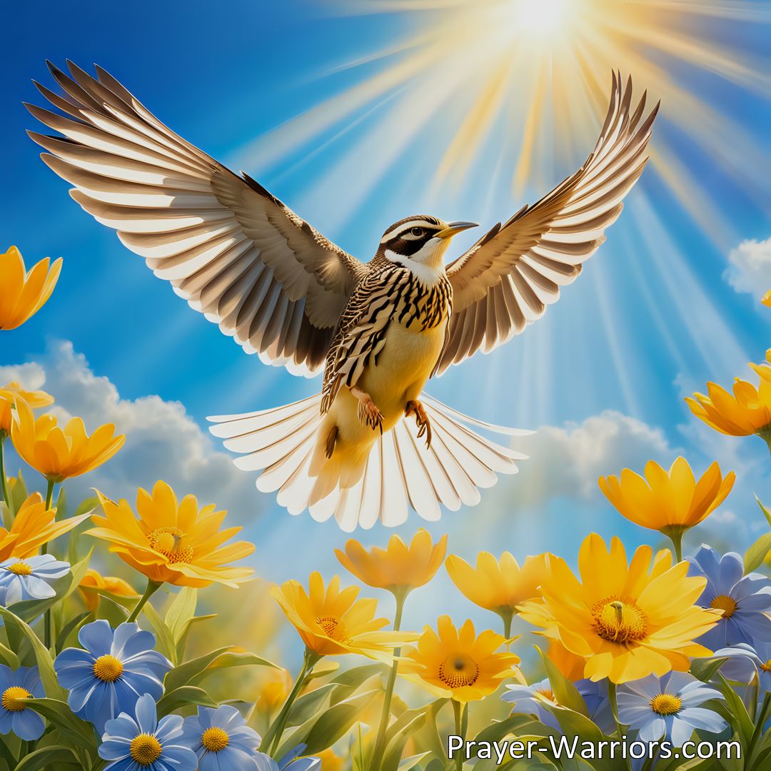 Freely Shareable Hymn Inspired Image Experience the joy of spring with The Skylark Sings the Joyous News hymn. Celebrate the arrival of sunny days and share the blessings of the season. Join the Skylark girls in spreading joy and gratitude.