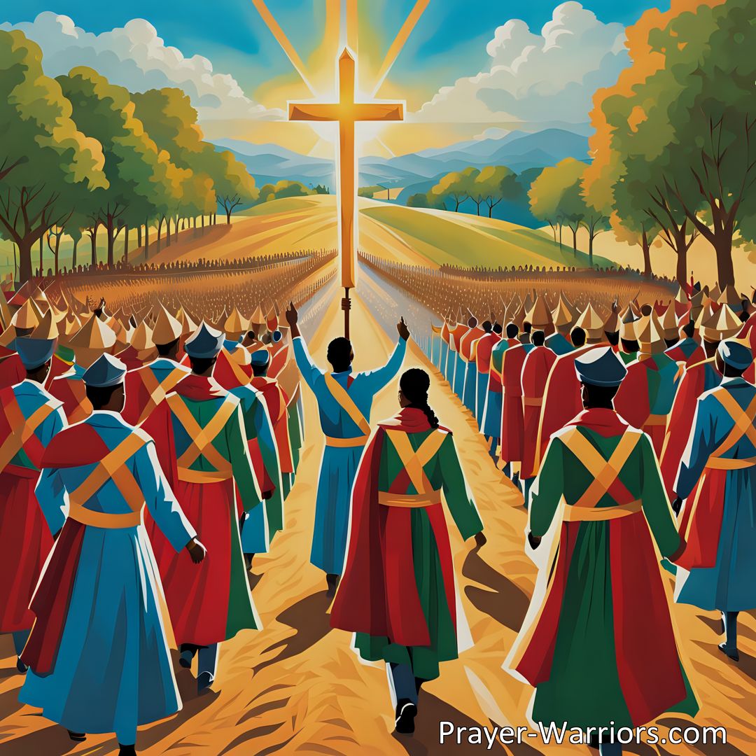 Freely Shareable Hymn Inspired Image Join the Sunday School Army Marching Along: Spreading Love, Faith, & Joy. Embrace the journey, glorify Jesus, and find hope & light in this remarkable hymn.
