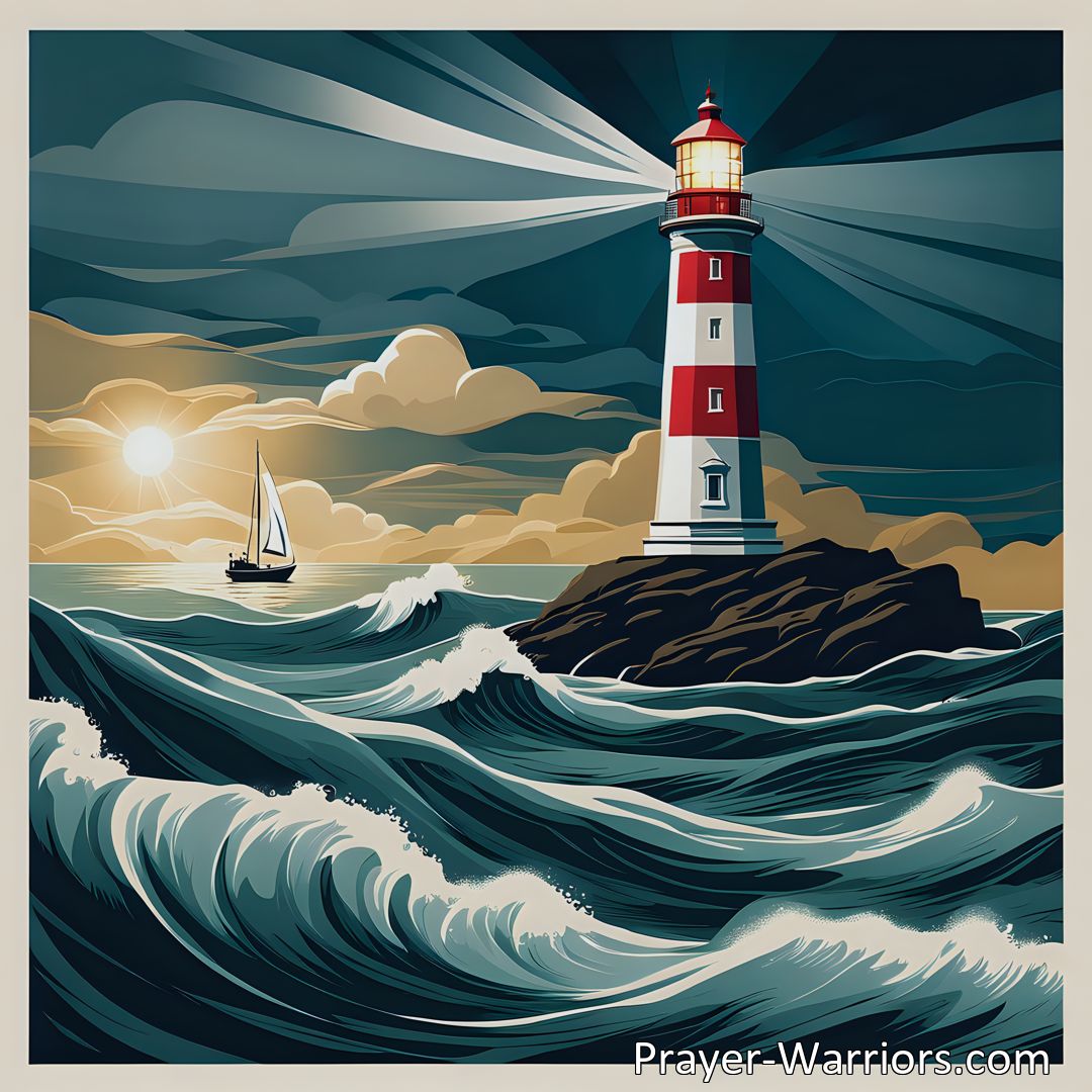 Freely Shareable Hymn Inspired Image The Sunday School Lighthouse Shines: Guiding Children to Safety. Discover how this beacon of hope illuminates the lives of children, offering salvation and education to all. Join the mission today!