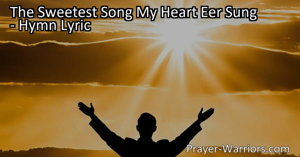 Experience the joy of salvation with "The Sweetest Song My Heart E'er Sung". Join in praising Jesus and His gift of pardon and freedom. Sing hallelujahs and walk with Him in white.