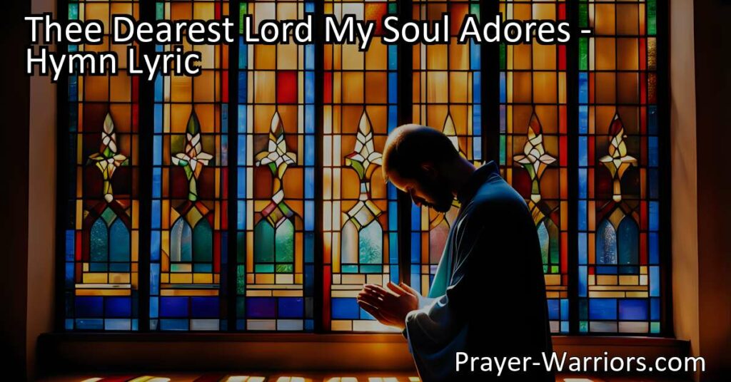 Discover the power of surrender in "Thee Dearest Lord My Soul Adores." This heartfelt hymn explores the challenges of staying faithful amidst worldly distractions. Find strength in fully devoting yourself to God. Dive deeper into your spiritual journey.
