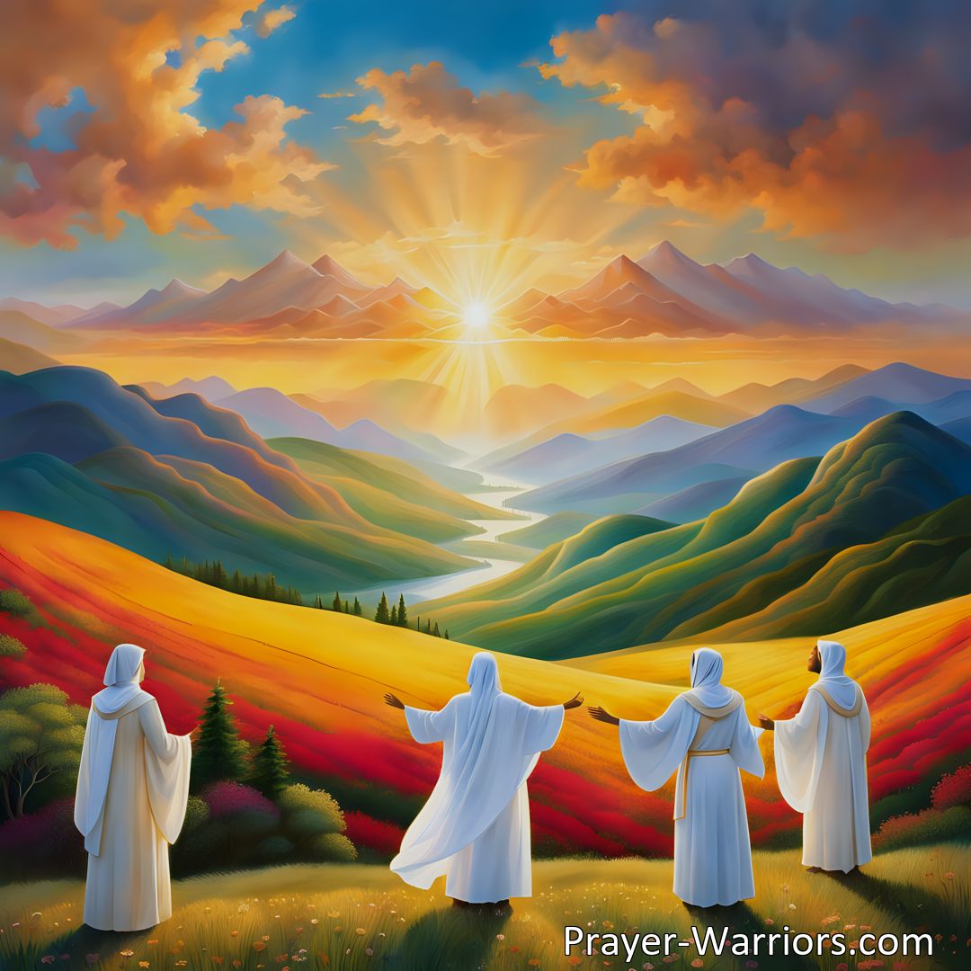 Freely Shareable Hymn Inspired Image Discover the hope and unity found in There's A New Day Dawning. This hymn envisions a future where nations come together to worship Christ the King, illuminating a brighter and more compassionate world.