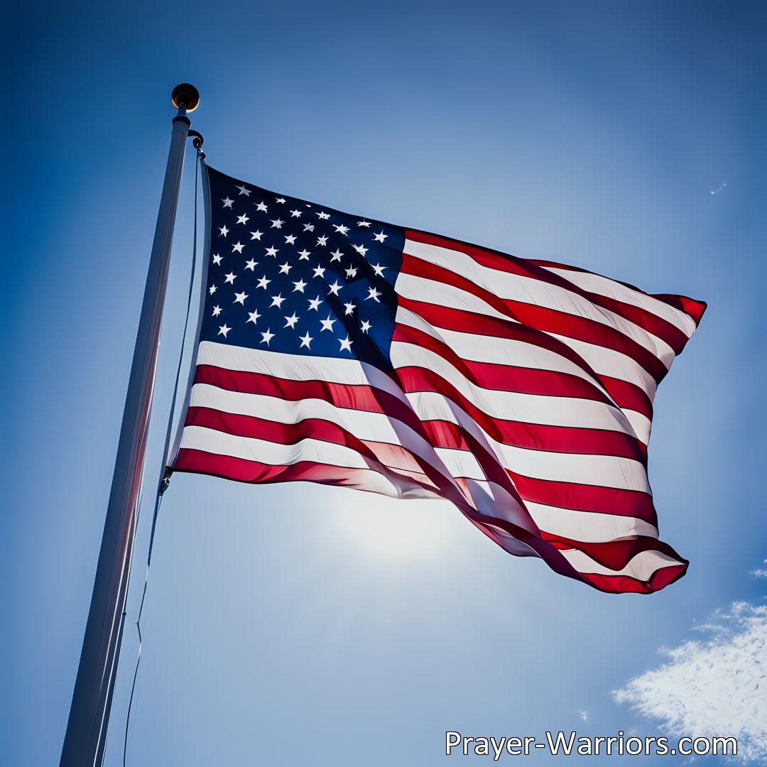 Freely Shareable Hymn Inspired Image Thy White Stars Laid In Heavens Blue: A Hymn Celebrating the Symbolism of Old Glory. Pledge your loyalty to our flag and honor the sacrifices made for freedom. Unite under the stars that shine bright in our nation's sky. Promising a brighter future for all.