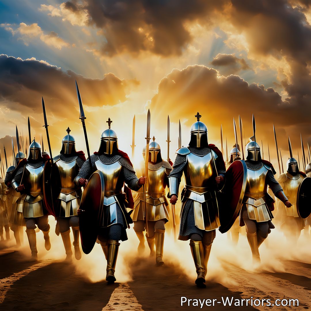 Freely Shareable Hymn Inspired Image We Are Soldiers Of King Jesus - Embracing faith, courage, and loyalty in the battle for righteousness. March onward with unwavering faith as soldiers of King Jesus, fighting for what is right.