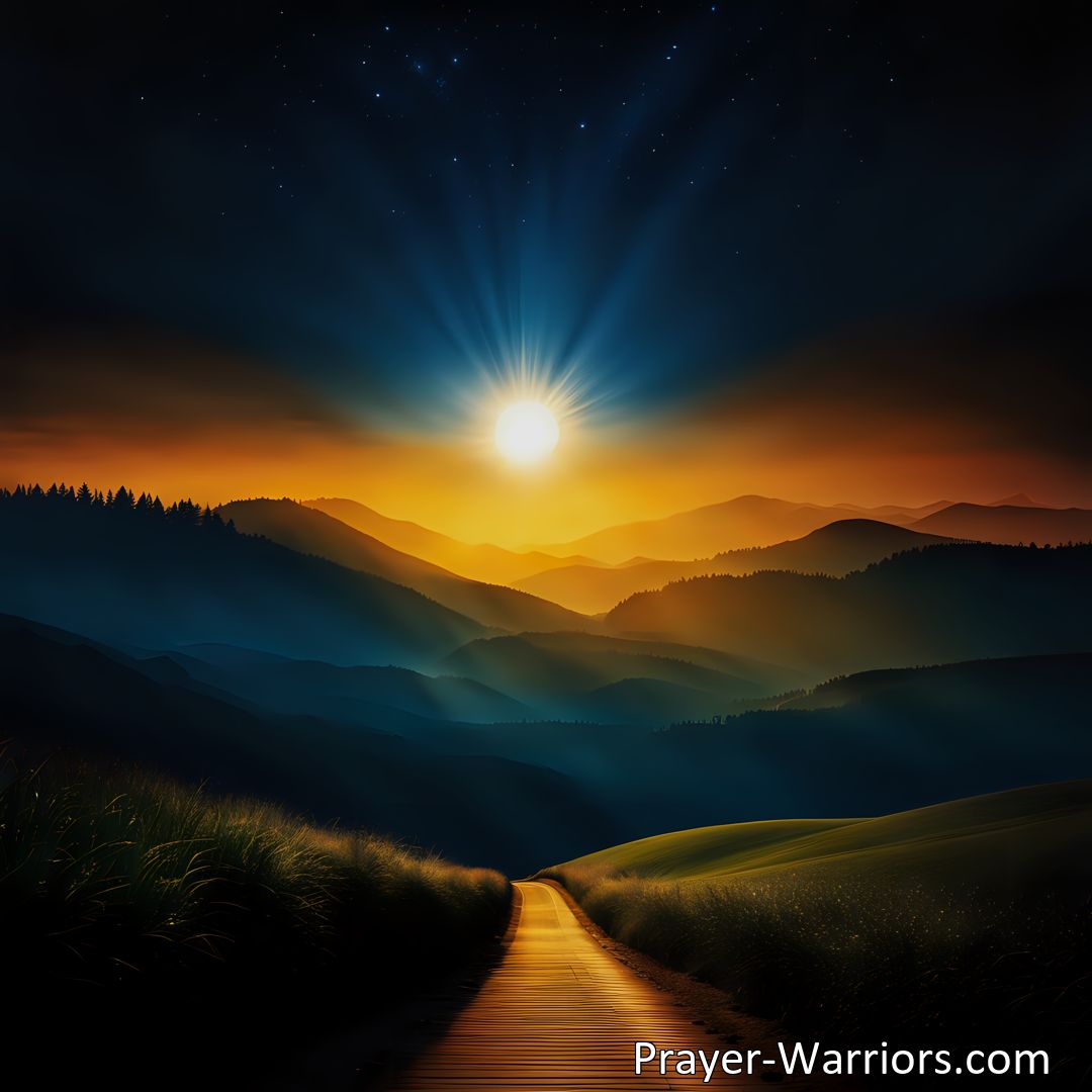 Freely Shareable Hymn Inspired Image Discover how When Jesus Leads The Way, the darkness is transformed into radiant light. Trust in Him and follow His guidance for a bright path ahead.