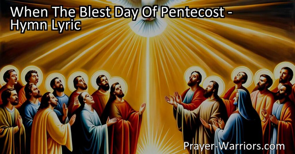 Celebrate the gift of the Holy Spirit on the blest day of Pentecost. Discover the ongoing work of the Holy Ghost in our lives & embrace His transformative power. Yield to His influence & live out your faith with boldness. Seek the empowering presence of the Holy Spirit.
