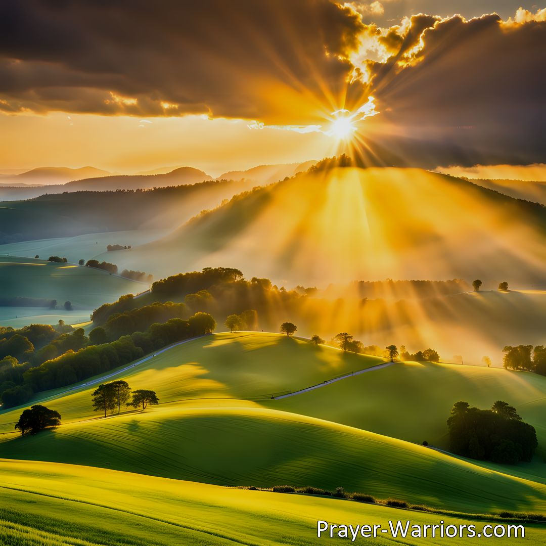 Freely Shareable Hymn Inspired Image Give Glory to God for the Glorious Sunshine: A Reflection on Appreciating God's Blessings. This hymn reminds us to praise God for the beauty of nature and to express gratitude for His goodness in every moment.