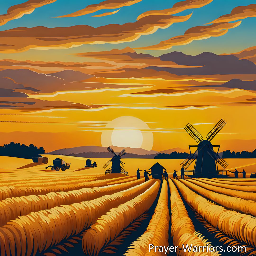 Freely Shareable Hymn Inspired Image Embrace the beauty of life's opportunities with Glowing In The Sunlight hymn. Step out, work hard, and gather the beautiful golden grain. Harvest joy and fulfillment.