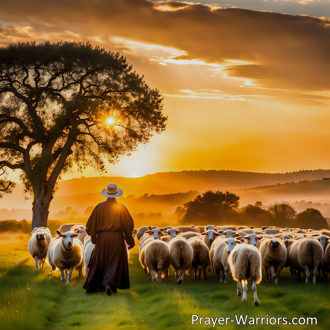 Freely Shareable Hymn Inspired Image Find comfort and guidance in Jesus, the Good Shepherd, through the hymn Jesus, My Shepherd Let Me Share. Discover the refuge and rest He offers in times of uncertainty.
