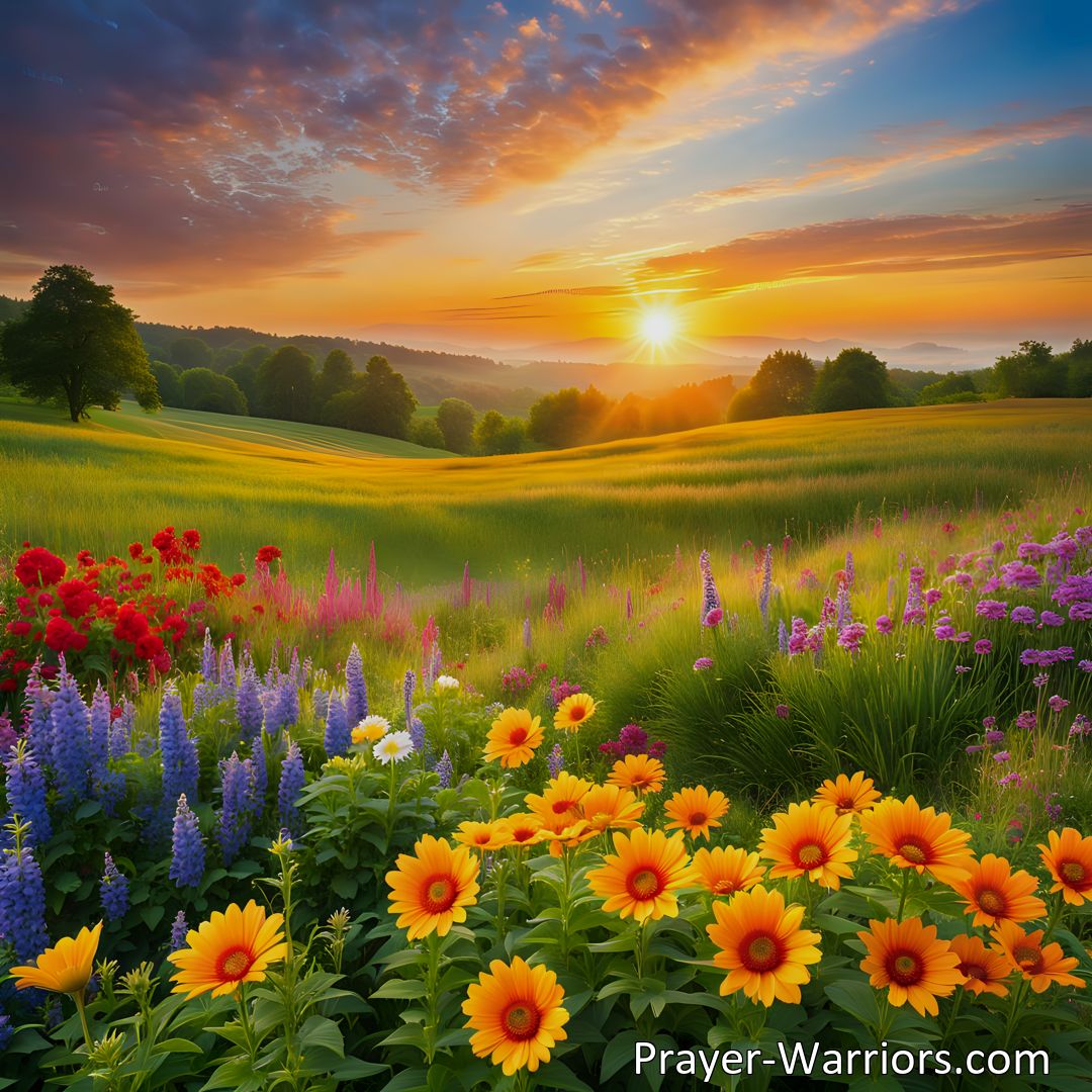 Freely Shareable Hymn Inspired Image Awake My Soul And With The Sun: Embrace the new day with joy and purpose. Rise from slumber, fulfill your duties, and make the most of every precious moment. Reflect Heaven's ways. Join the chorus of praise and worship.