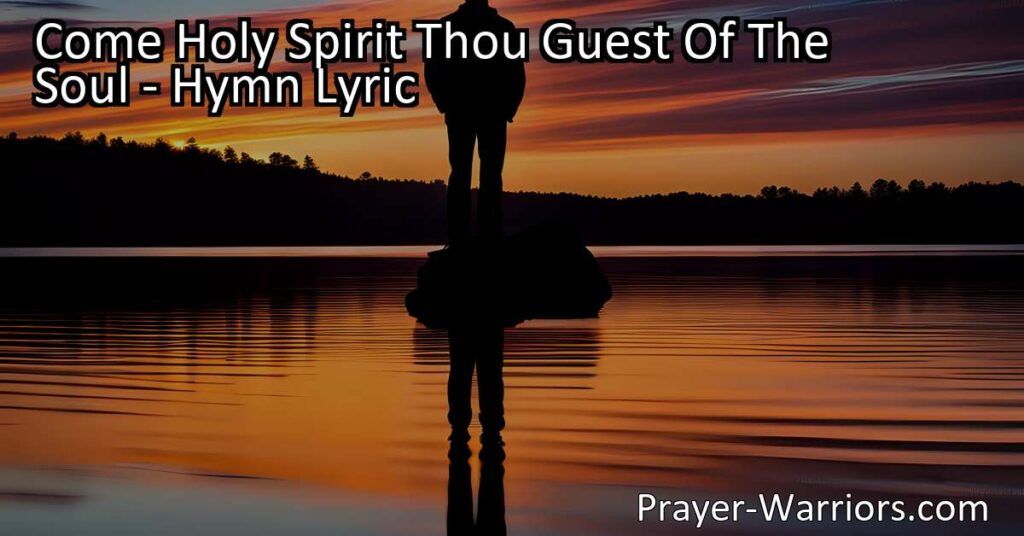 Experience Peace and Guidance: Find Calm and Glory in the Presence of the Holy Spirit. Let the Holy Spirit be your companion and guide through life's journey. Seek its control and listen to its voice in your heart. Embrace the power and love of the Holy Spirit.
