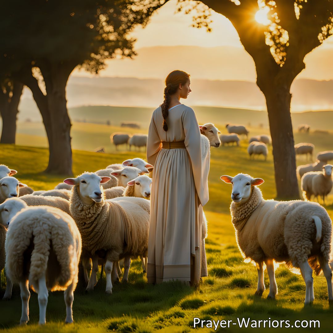 Freely Shareable Hymn Inspired Image Discover the guidance and protection of Jesus, our Shepherd. Hear His reassuring voice leading you to greener pastures and offering safety through life's challenges. Find comfort and peace in His presence. Follow His voice and trust His guidance.