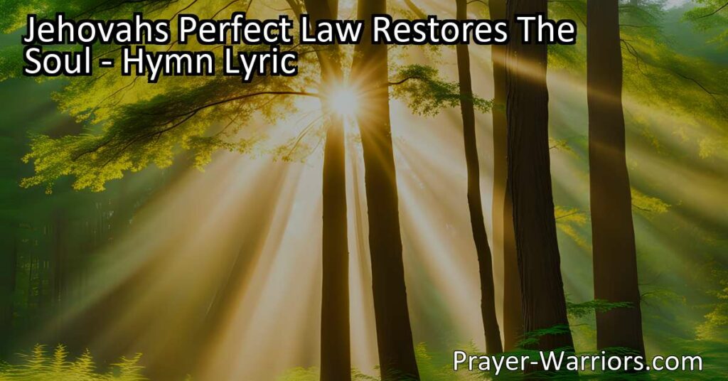 Experience the power and joy of Jehovah's perfect law. Find wisdom