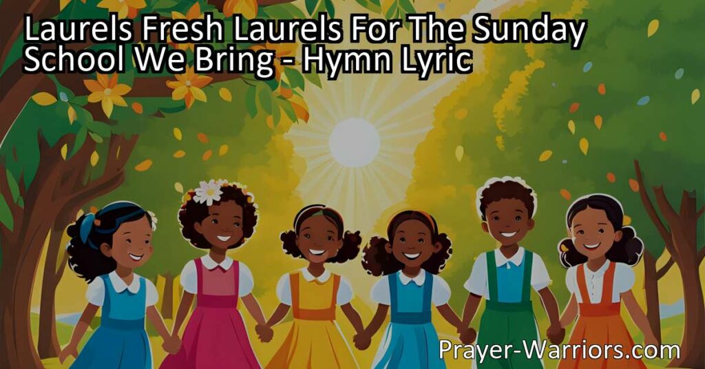Celebrate the Sunday School with laurels! Join us in creating a beautiful wreath of growth and dedication. Embrace learning