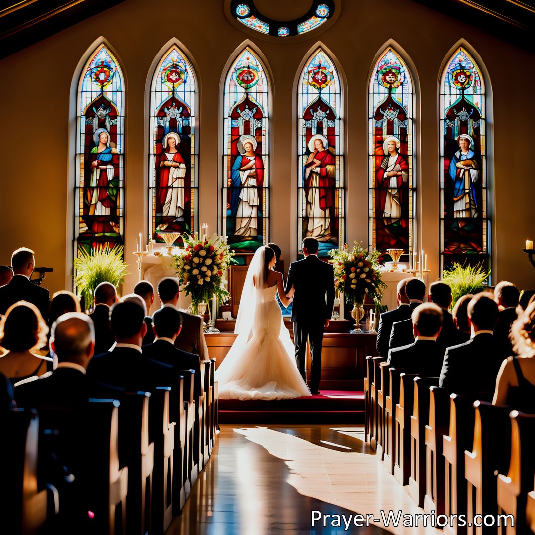 Freely Shareable Hymn Inspired Image Seek the presence of Lord Jesus, who appeared at a marriage feast, to bless this wedding and unite the bride and groom in true and lasting love. May their union be a testimony of His divine love.