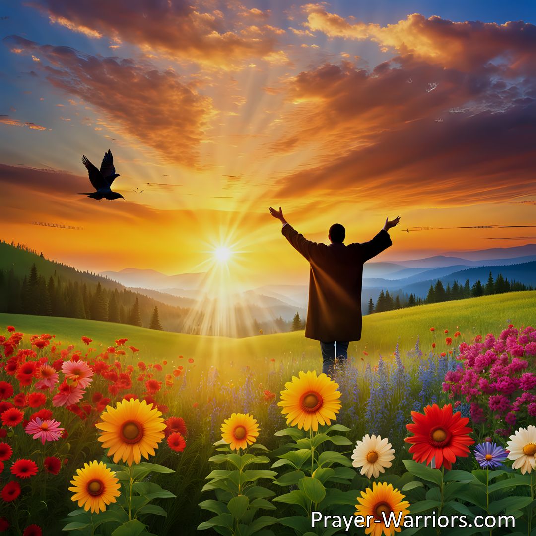 Freely Shareable Hymn Inspired Image Experience the transformative power of Christ and embrace a bright new future. Find abundant and free new life through Him. Let His blessings shine in your life.
