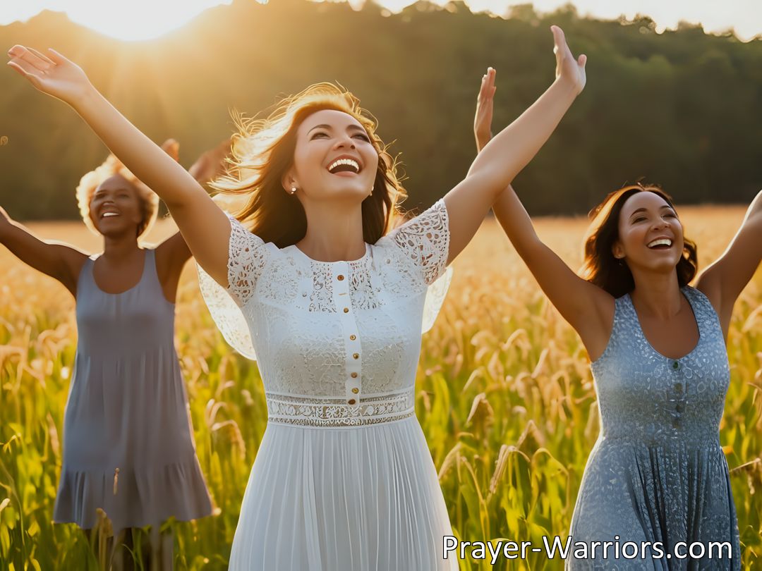 Freely Shareable Hymn Inspired Image Step out into the sunlight and leave behind sadness. Embrace joy and give thanks to God. It's well with the righteous. Let your heart glow with gladness!