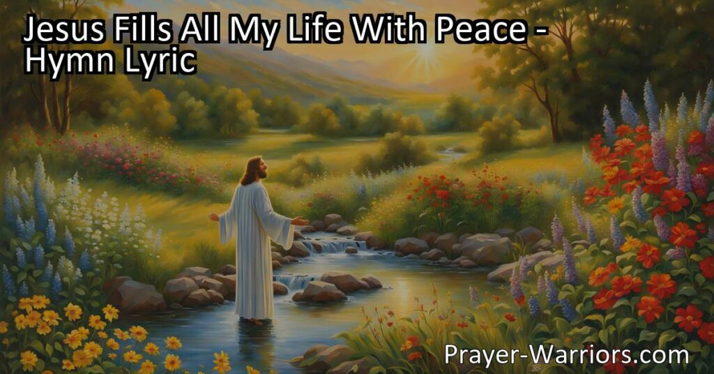 Experience the peace Jesus brings to your life. Trust in His guidance and love. Find comfort in knowing He is always with you. Embrace His wonderful presence.