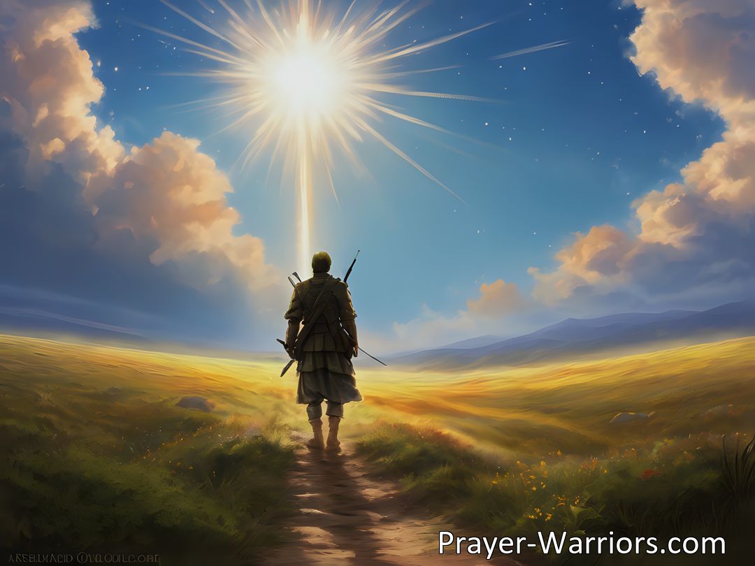 Freely Shareable Hymn Inspired Image Look away to Jesus, the soldier in the fight for your salvation. Find strength and victory in Him as you face life's battles. Stay faithful and keep the faith.