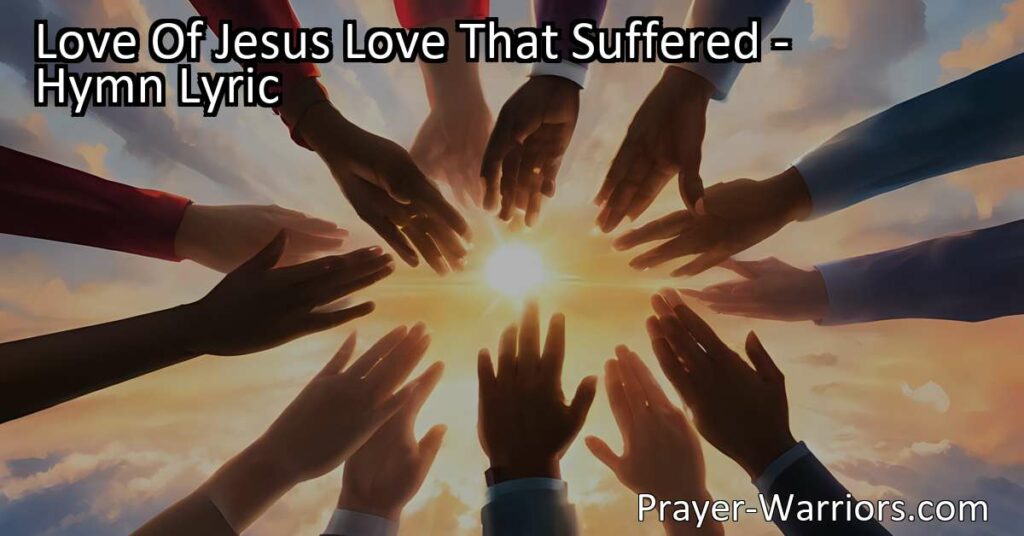 Experience the deep and pure love of Jesus that suffered for us. Find glory