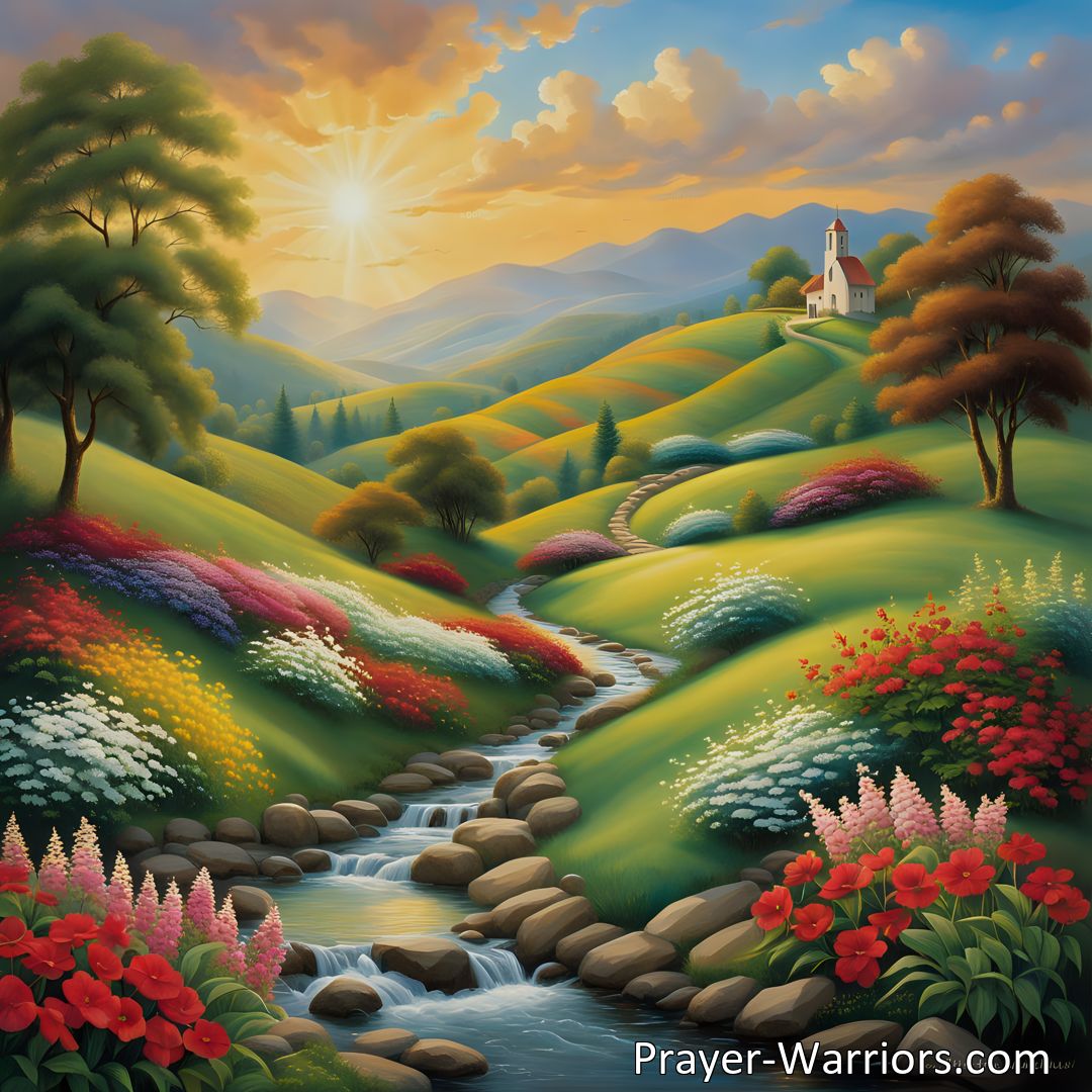 Freely Shareable Hymn Inspired Image Discover the beauty of nature and find comfort in the guidance of Jesus as we journey through life. Oer Hill And Dale Where Sweetest Flowers reminds us that He leads, and we follow.