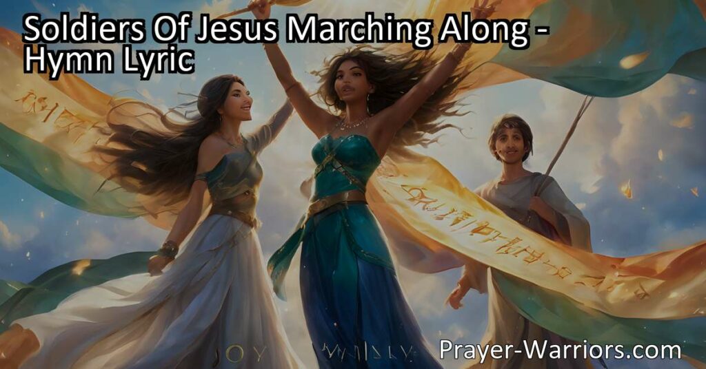 Join the Soldiers of Jesus in their march towards victory! Follow Jesus' banner with joy and unity. Let's keep marching onward with pride and loyalty.