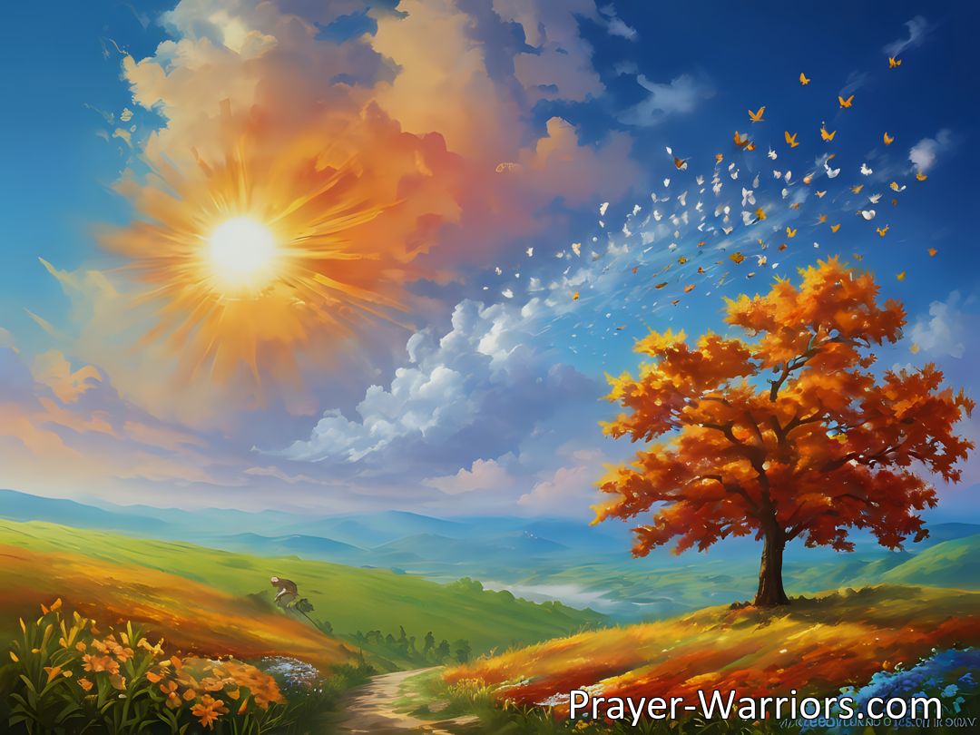 Freely Shareable Hymn Inspired Image Experience the beauty of nature as the flowers slowly awaken in spring. Join the chorus of joyful birds and marvel at God's love in creation. Embrace each new day with gratitude and hope for an eternal spring.