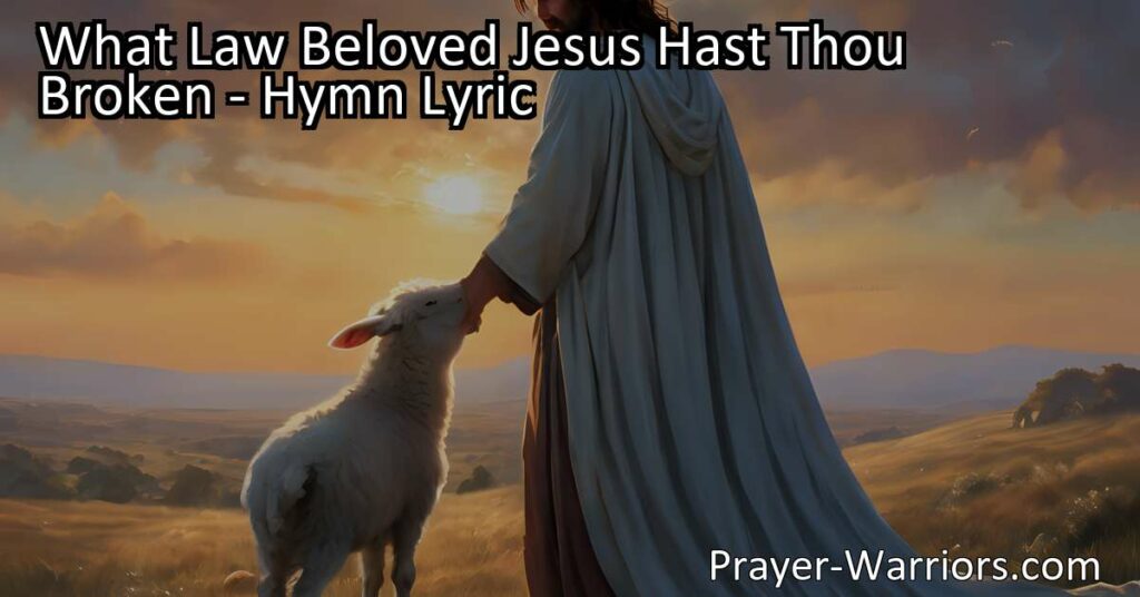 Discover the true meaning of Jesus' sacrifice and love. Explore the hymn questioning
