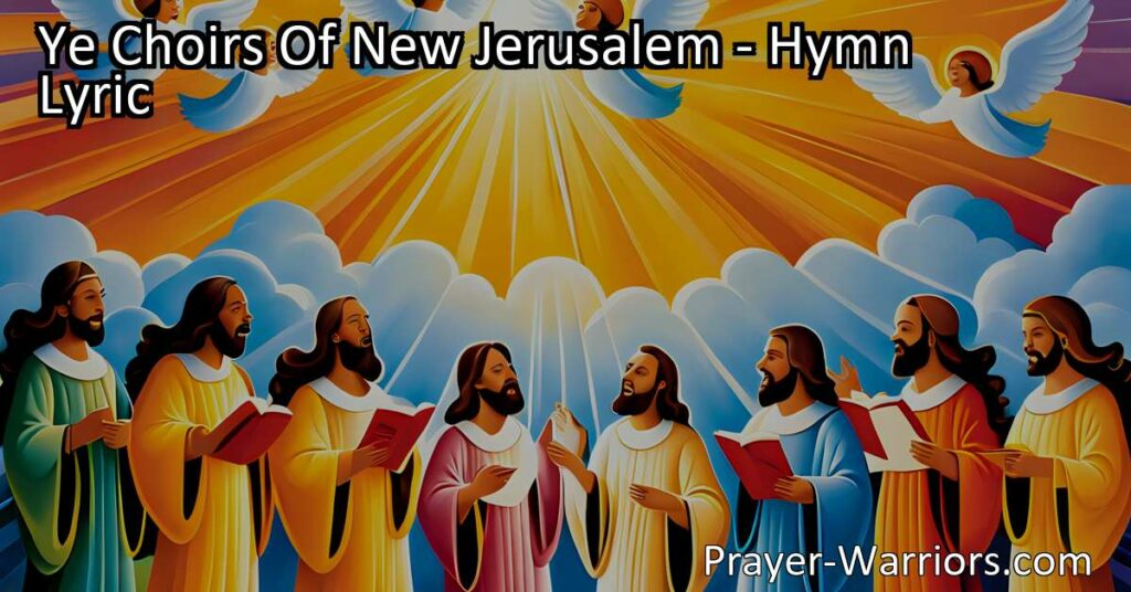 Join the heavenly choir of new Jerusalem as we sing praises to the Lord in joy and unity. Celebrate the Paschal feast and Christ's triumphant victory over death. Praise the divine Trinity for blessings received.
