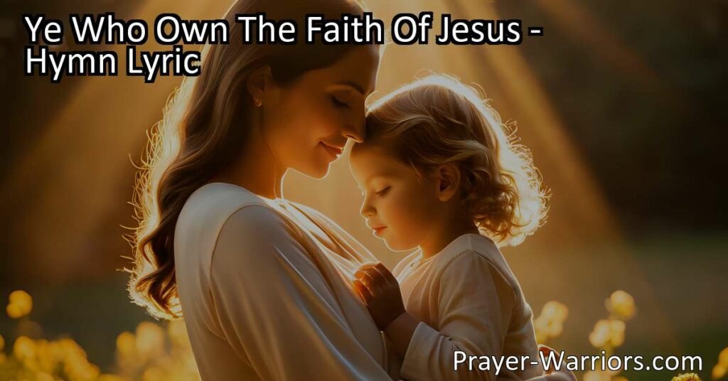 Experience the beauty of the hymn "Ye Who Own The Faith Of Jesus" honoring the Virgin Mary. Join in singing praises and seeking blessings for all