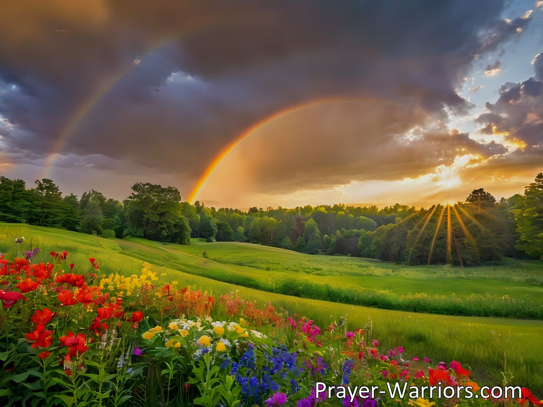 Freely Shareable Hymn Inspired Image Embrace life's trials with spiritual grace, find peace after the clouds. Journey through toil, grief, and victory. Discover divine calm and salvation after the storm.