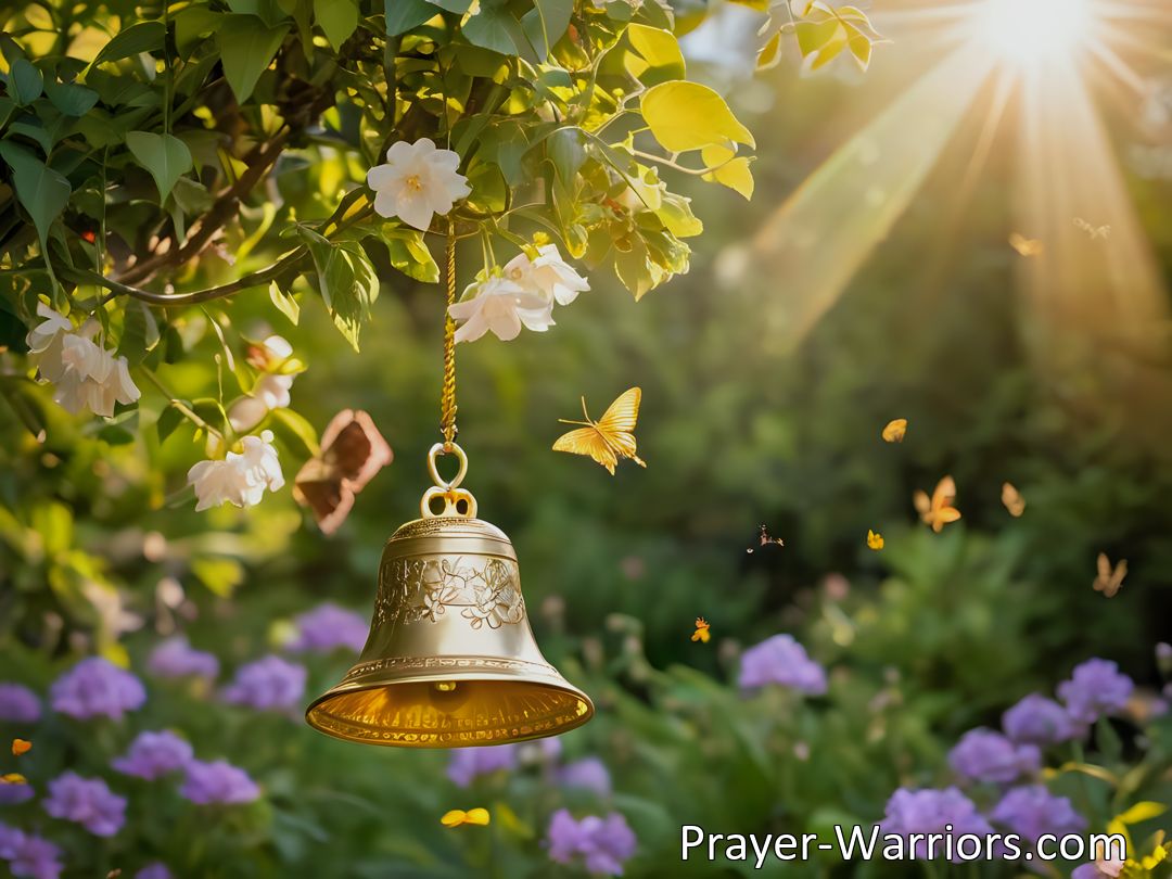 Freely Shareable Hymn Inspired Image Experience the celestial melody of joy bells in your soul with the timeless message of rest and love. Embrace the divine presence within and trust in everlasting light. Journey with us towards endless praise.