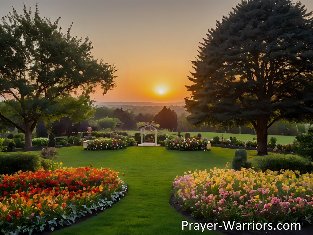 Freely Shareable Hymn Inspired Image Embrace your journey towards life's sunset gate with peace and grace. Find rest, release burdens, and rise to new beginnings with the Master's tender voice guiding you. Reflect on life's transient beauty.