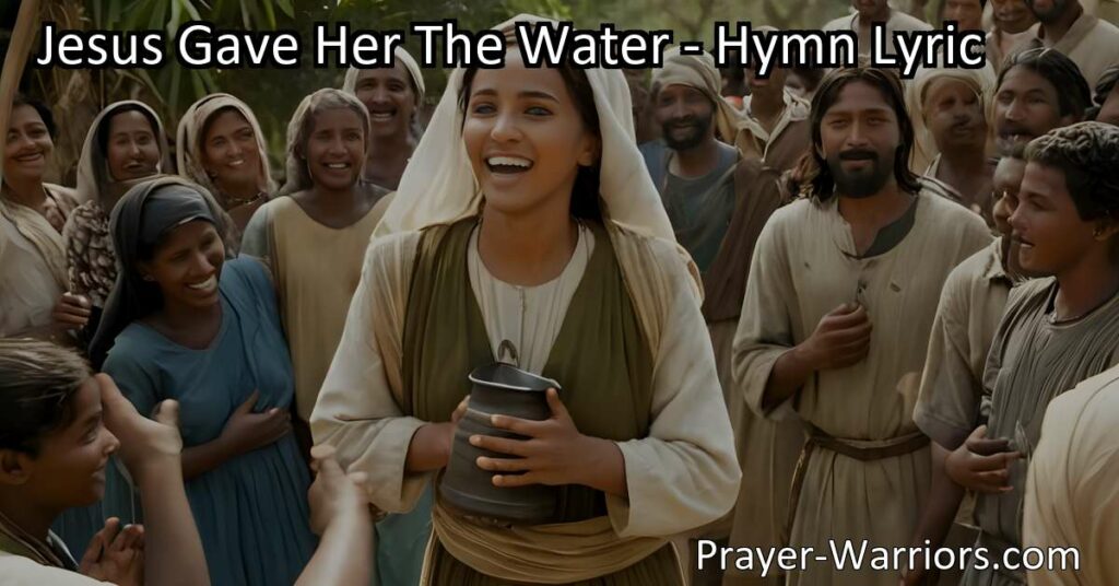 Experience the transformative power of spiritual nourishment. Jesus gave her the water that was not from the well. Discover a source of eternal joy within.