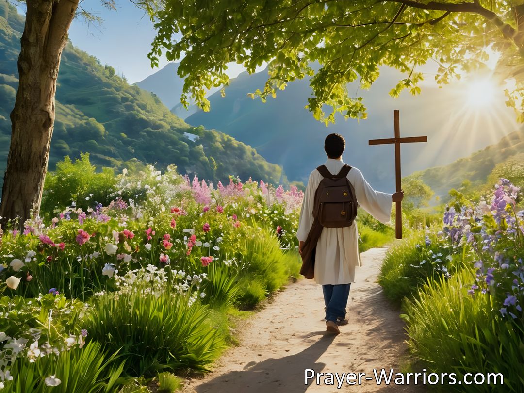 Freely Shareable Hymn Inspired Image Experience the transformative journey of surrender and resilience with Jesus in Jesus I My Cross Have Taken. Embrace divine love, find solace in trials, and walk towards eternal glory. Journey with us today.