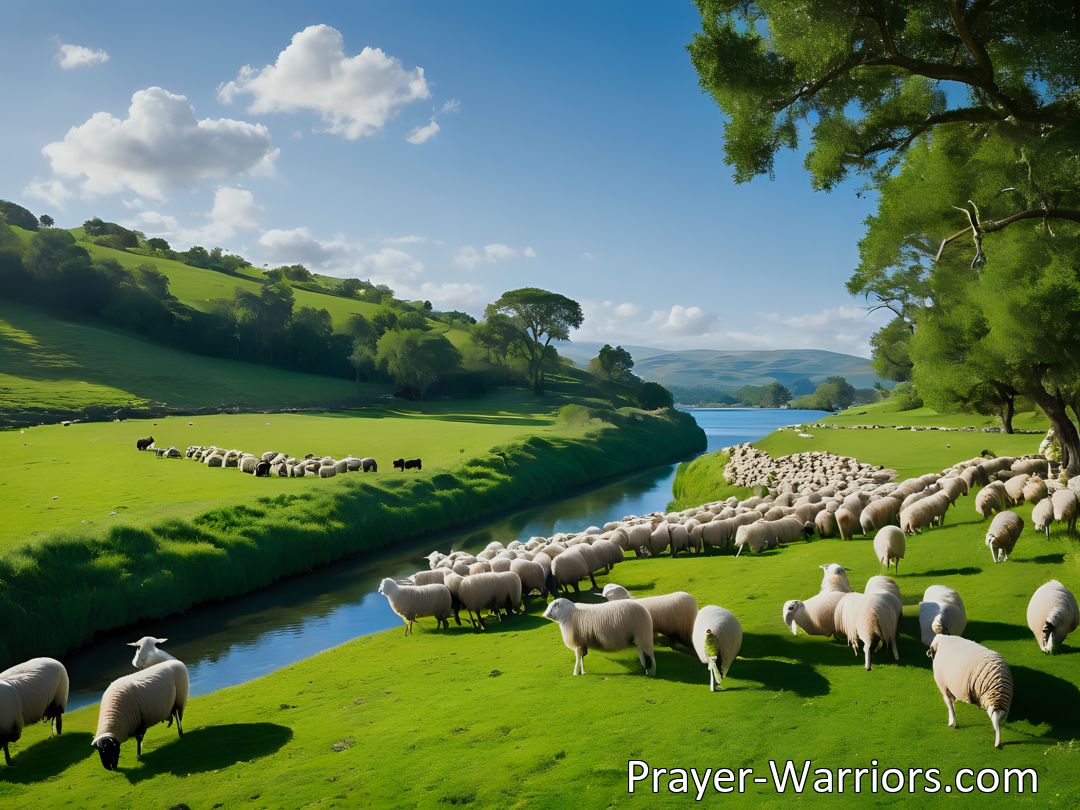 Freely Shareable Hymn Inspired Image Discover the comforting guidance of Jesus, our Shepherd, leading us through life's challenges. Find peace in His loving arms as we journey towards our heavenly fold.