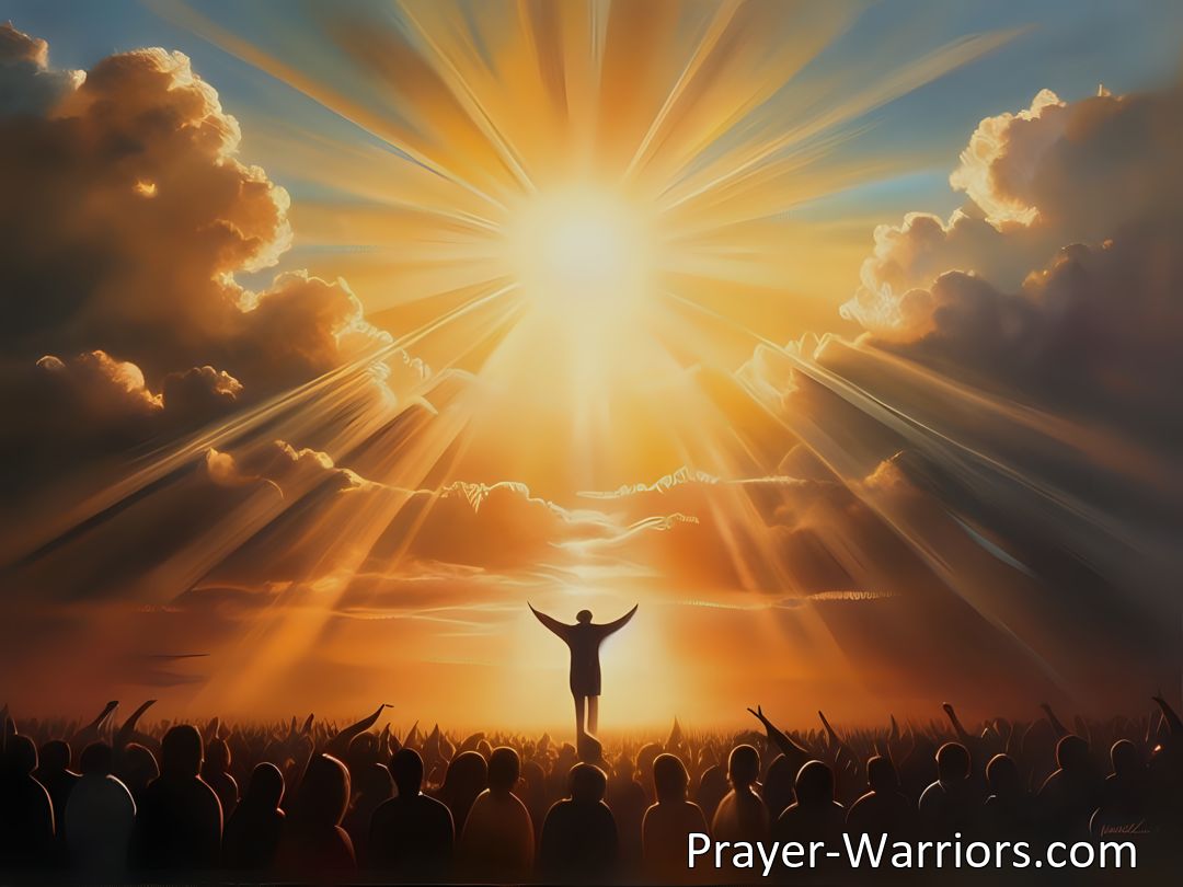 Freely Shareable Hymn Inspired Image Transform from darkness to light with the hymn Lifted Into The Sunshine Ring It Out With a Song. Find joy, purpose, and community in this transformative journey.